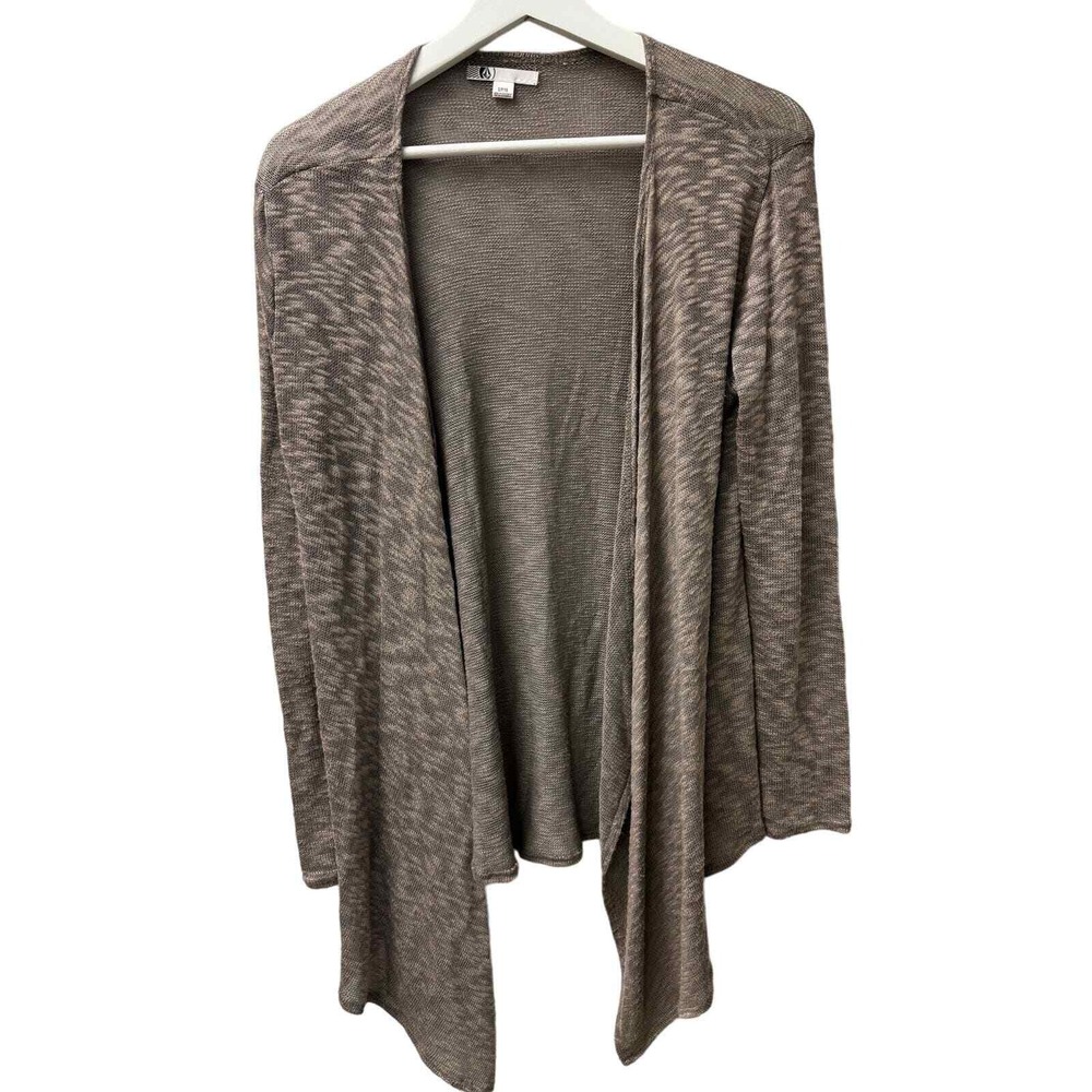Volcom Open Front Cardigan‎ Sweater Knit Lightweight Brown Tan Small